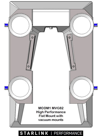 Vacuum mounts with the MVG82 flat mount. To install the vacuum mount, just spin onto the mount and to remove, just spin them off!
The MVG82 flat antenna mount is for Starlinks performance gen 3 and SpaceX Starshield performance gen 3 systems.