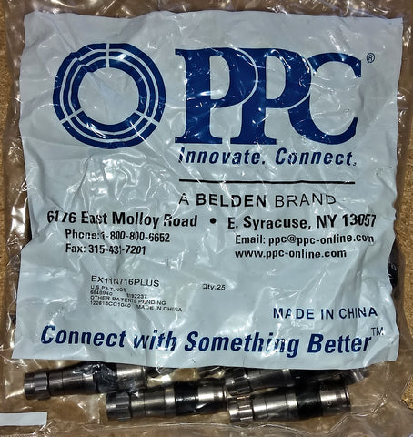 PPC RG11 EX11N716PLUS Compression Connectors Bag of 25