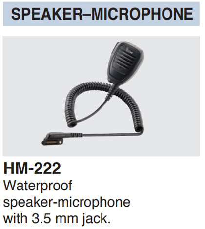 Icom HM-222 waterproof speaker-microphone with 3.5 mm jack for IC-SAT100
