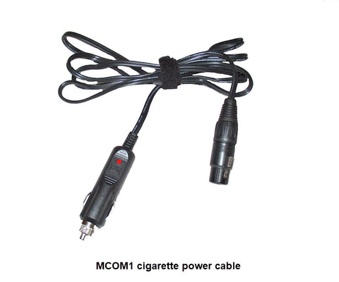 6 Foot Power cable for MCOM1 M2 Flyaway kits with MCOM1 panel mount connector and 12V cigarette plug.