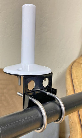 Antcom Iridium helix antenna S53IR16RR-P-XTB-1 with stainless steel antenna mount MTR-2