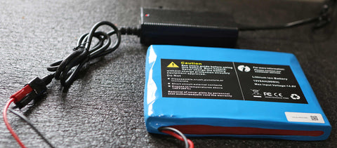 12V 8Ah 96 watt LiFePO4 battery & battery charger one inch height