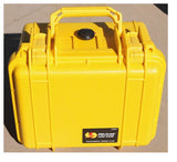 Yellow color Pelican 1200 hard case for Iridium 9555 and Iridium Extreme 9575 satphones and accessories
